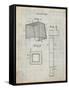 PP63-Antique Grid Parchment Soccer Goal Patent Poster-Cole Borders-Framed Stretched Canvas