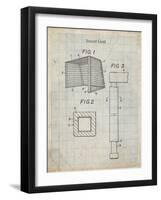 PP63-Antique Grid Parchment Soccer Goal Patent Poster-Cole Borders-Framed Giclee Print