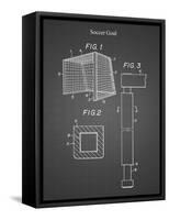 PP63-Black Grid Soccer Goal Patent Poster-Cole Borders-Framed Stretched Canvas