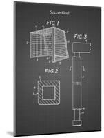 PP63-Black Grid Soccer Goal Patent Poster-Cole Borders-Mounted Giclee Print