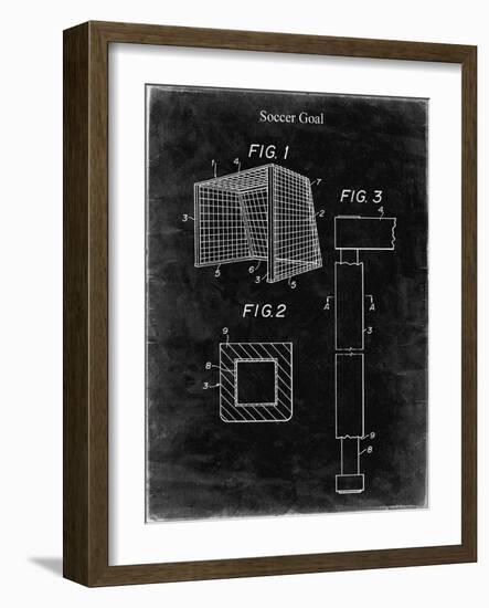 PP63-Black Grunge Soccer Goal Patent Poster-Cole Borders-Framed Giclee Print