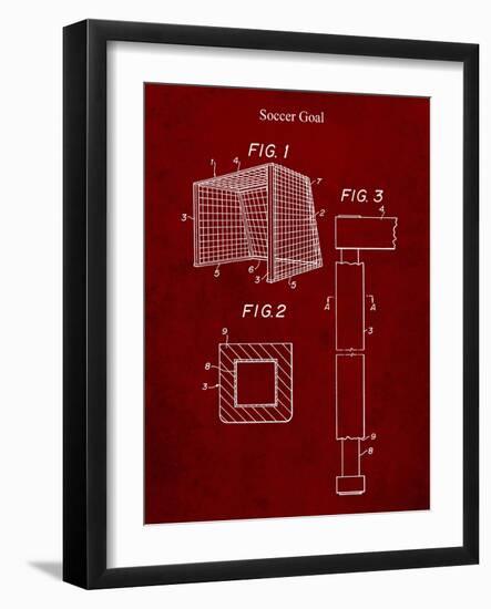 PP63-Burgundy Soccer Goal Patent Poster-Cole Borders-Framed Giclee Print
