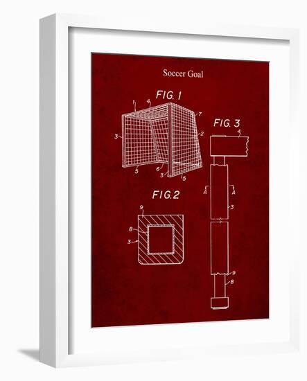 PP63-Burgundy Soccer Goal Patent Poster-Cole Borders-Framed Giclee Print