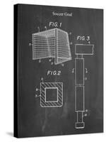 PP63-Chalkboard Soccer Goal Patent Poster-Cole Borders-Stretched Canvas