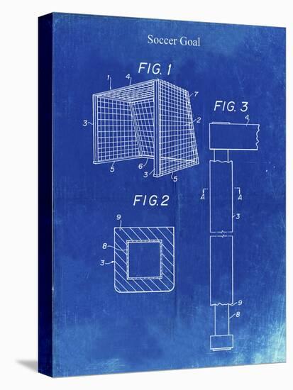 PP63-Faded Blueprint Soccer Goal Patent Poster-Cole Borders-Stretched Canvas