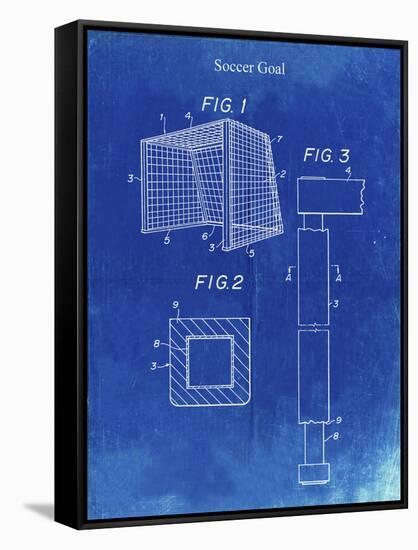 PP63-Faded Blueprint Soccer Goal Patent Poster-Cole Borders-Framed Stretched Canvas