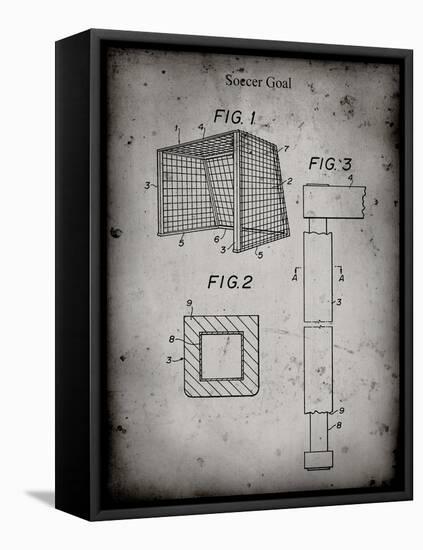 PP63-Faded Grey Soccer Goal Patent Poster-Cole Borders-Framed Stretched Canvas