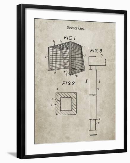 PP63-Sandstone Soccer Goal Patent Poster-Cole Borders-Framed Giclee Print