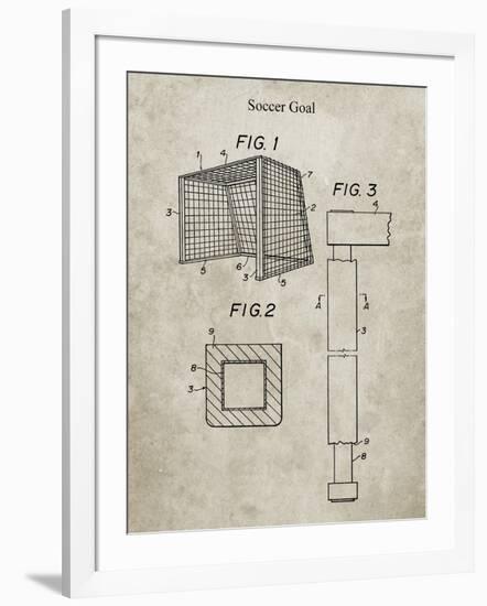 PP63-Sandstone Soccer Goal Patent Poster-Cole Borders-Framed Giclee Print