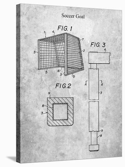 PP63-Slate Soccer Goal Patent Poster-Cole Borders-Stretched Canvas