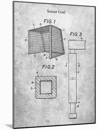 PP63-Slate Soccer Goal Patent Poster-Cole Borders-Mounted Giclee Print