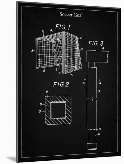 PP63-Vintage Black Soccer Goal Patent Poster-Cole Borders-Mounted Giclee Print