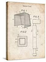 PP63-Vintage Parchment Soccer Goal Patent Poster-Cole Borders-Stretched Canvas