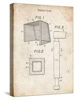 PP63-Vintage Parchment Soccer Goal Patent Poster-Cole Borders-Stretched Canvas