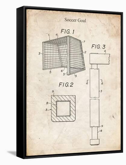 PP63-Vintage Parchment Soccer Goal Patent Poster-Cole Borders-Framed Stretched Canvas