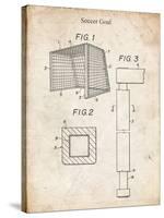 PP63-Vintage Parchment Soccer Goal Patent Poster-Cole Borders-Stretched Canvas