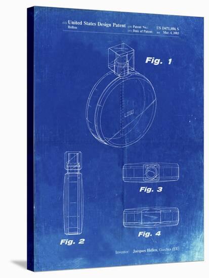 PP630-Faded Blueprint Perfume Jar Poster-Cole Borders-Stretched Canvas