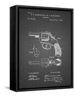 PP633-Black Grid H & R Revolver Pistol Patent Poster-Cole Borders-Framed Stretched Canvas