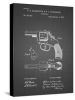 PP633-Black Grid H & R Revolver Pistol Patent Poster-Cole Borders-Stretched Canvas