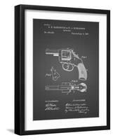 PP633-Black Grid H & R Revolver Pistol Patent Poster-Cole Borders-Framed Giclee Print