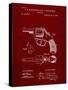 PP633-Burgundy H & R Revolver Pistol Patent Poster-Cole Borders-Stretched Canvas