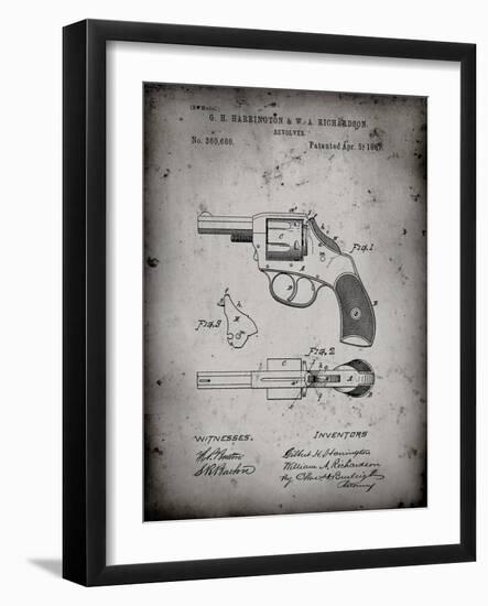 PP633-Faded Grey H & R Revolver Pistol Patent Poster-Cole Borders-Framed Giclee Print