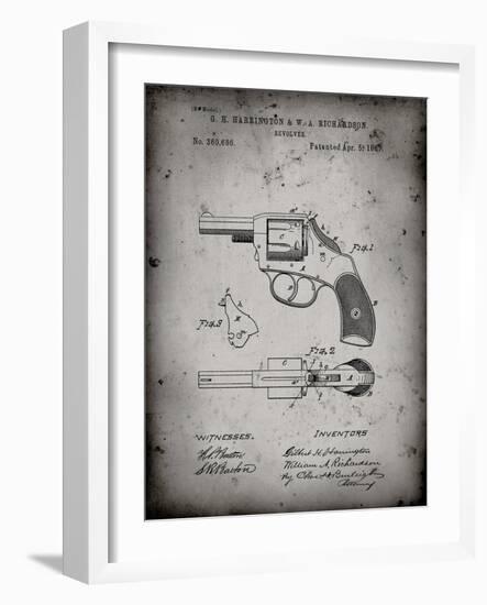 PP633-Faded Grey H & R Revolver Pistol Patent Poster-Cole Borders-Framed Giclee Print