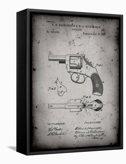 PP633-Faded Grey H & R Revolver Pistol Patent Poster-Cole Borders-Framed Stretched Canvas