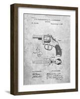 PP633-Slate H & R Revolver Pistol Patent Poster-Cole Borders-Framed Giclee Print