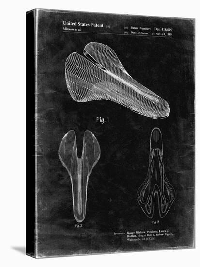 PP637-Black Grunge Bicycle Seat Patent Poster-Cole Borders-Stretched Canvas