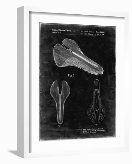 PP637-Black Grunge Bicycle Seat Patent Poster-Cole Borders-Framed Giclee Print