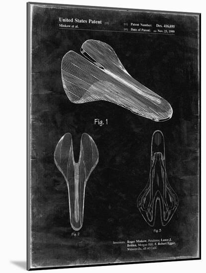 PP637-Black Grunge Bicycle Seat Patent Poster-Cole Borders-Mounted Giclee Print