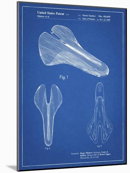 PP637-Blueprint Bicycle Seat Patent Poster-Cole Borders-Mounted Giclee Print