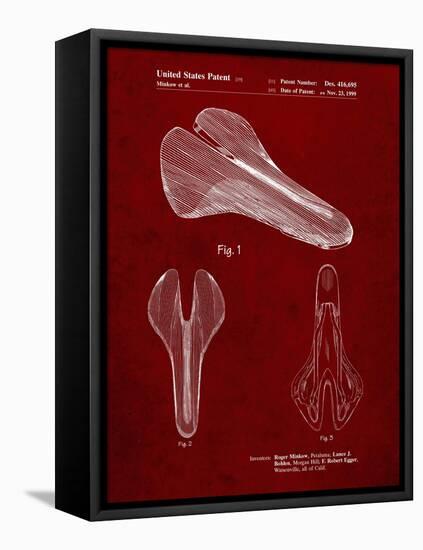 PP637-Burgundy Bicycle Seat Patent Poster-Cole Borders-Framed Stretched Canvas