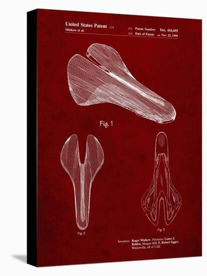 PP637-Burgundy Bicycle Seat Patent Poster-Cole Borders-Stretched Canvas