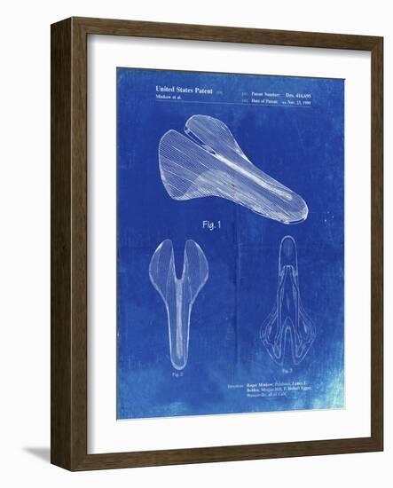 PP637-Faded Blueprint Bicycle Seat Patent Poster-Cole Borders-Framed Giclee Print