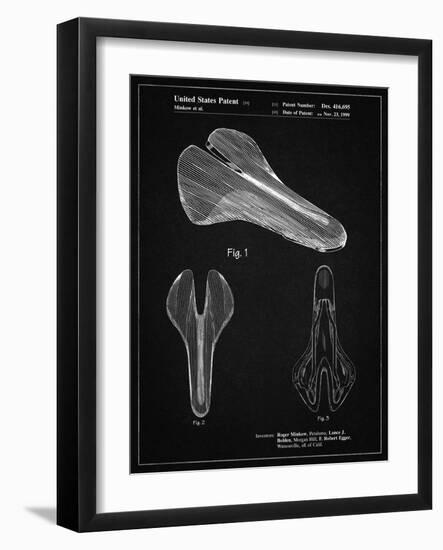 PP637-Vintage Black Bicycle Seat Patent Poster-Cole Borders-Framed Giclee Print