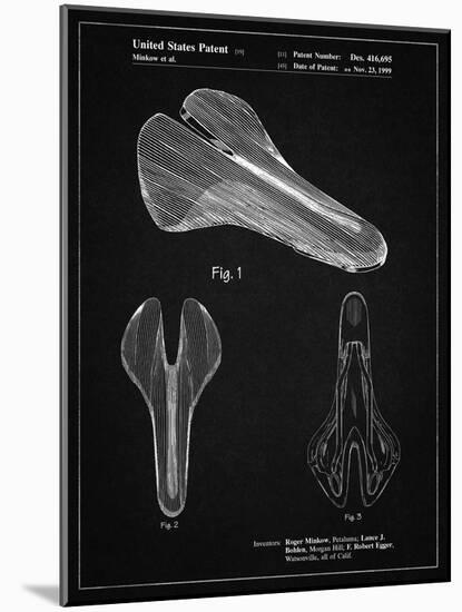 PP637-Vintage Black Bicycle Seat Patent Poster-Cole Borders-Mounted Giclee Print