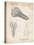 PP637-Vintage Parchment Bicycle Seat Patent Poster-Cole Borders-Stretched Canvas