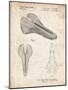 PP637-Vintage Parchment Bicycle Seat Patent Poster-Cole Borders-Mounted Giclee Print