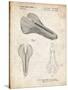 PP637-Vintage Parchment Bicycle Seat Patent Poster-Cole Borders-Stretched Canvas