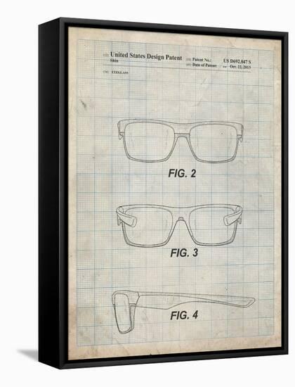 PP640-Antique Grid Parchment Two Face Prizm Oakley Sunglasses Patent Poster-Cole Borders-Framed Stretched Canvas