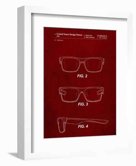 PP640-Burgundy Two Face Prizm Oakley Sunglasses Patent Poster-Cole Borders-Framed Giclee Print