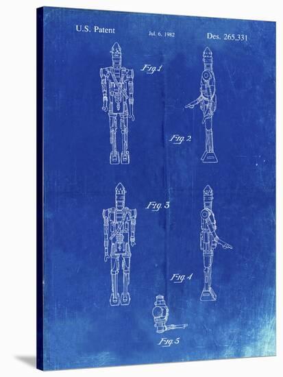 PP646-Faded Blueprint Star Wars IG-88 Assassin Droid Patent Wall Art Poster-Cole Borders-Stretched Canvas