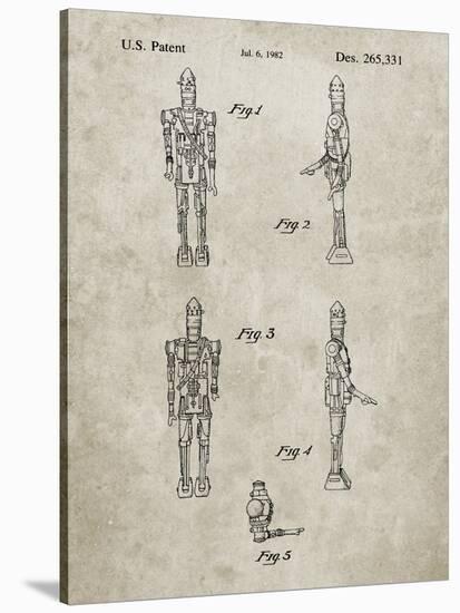 PP646-Sandstone Star Wars IG-88 Assassin Droid Patent Wall Art Poster-Cole Borders-Stretched Canvas