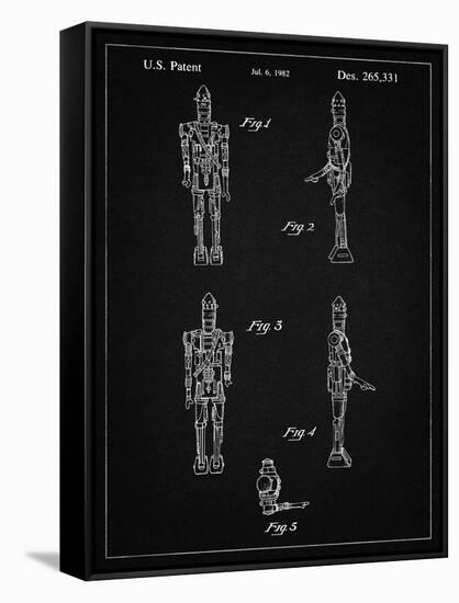 PP646-Vintage Black Star Wars IG-88 Assassin Droid Patent Wall Art Poster-Cole Borders-Framed Stretched Canvas