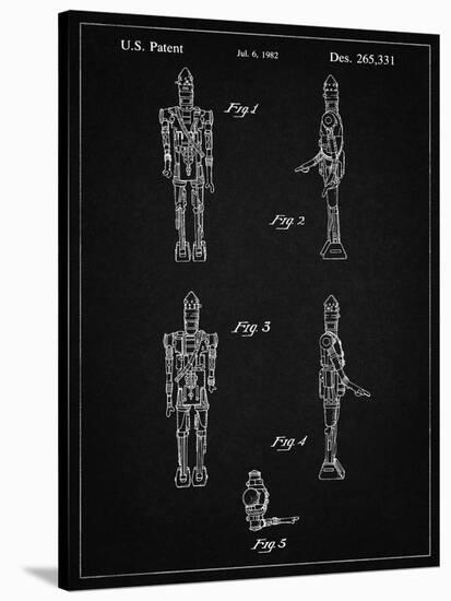 PP646-Vintage Black Star Wars IG-88 Assassin Droid Patent Wall Art Poster-Cole Borders-Stretched Canvas