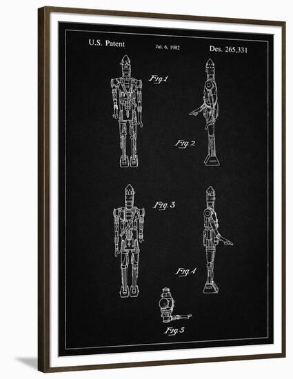 PP646-Vintage Black Star Wars IG-88 Assassin Droid Patent Wall Art Poster-Cole Borders-Framed Premium Giclee Print