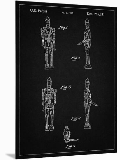 PP646-Vintage Black Star Wars IG-88 Assassin Droid Patent Wall Art Poster-Cole Borders-Mounted Premium Giclee Print