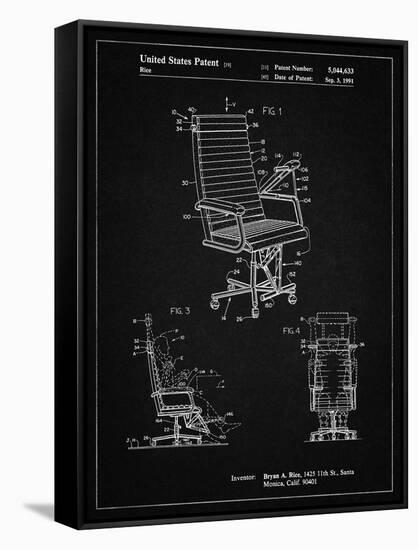 PP648-Vintage Black Exercising Office Chair Patent Poster-Cole Borders-Framed Stretched Canvas